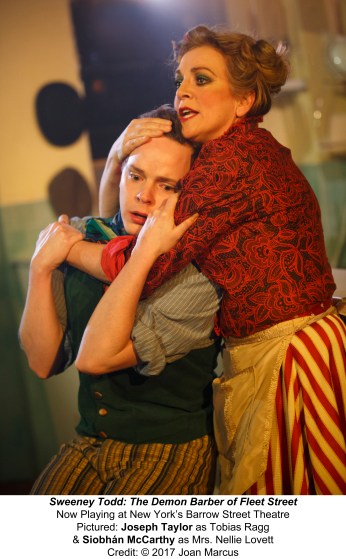 Sweeney Todd OFF-BROADWAYDRAMA BARROW STREET THEATRE 27 BARROW STREET SYNOPSIS: A barber who was unjustly imprisoned for years by a corrupt judge returns to England bent on revenge — a revenge that turns indiscriminately murderous, leading his resourcef