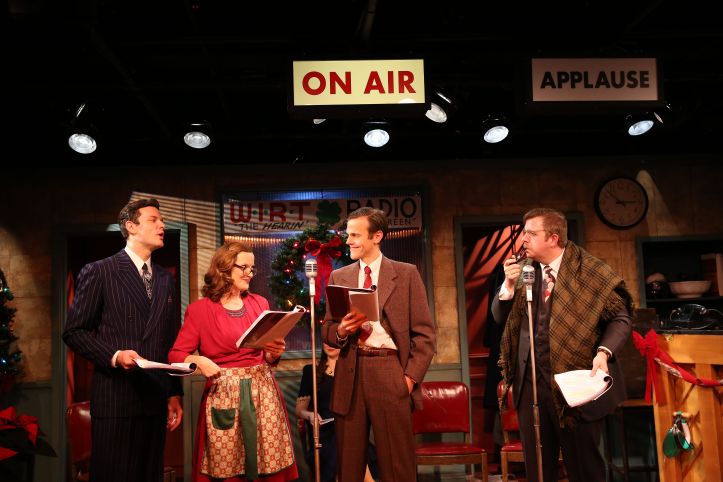 WLIan Holcomb, Orlagh Cassidy, Aaron Gaines, and Dewey Caddell in Irish Rep's 2017 Production of IT'S A WONDERFUL LIFE - THE 1946 LIVE RADIO PLAY - photo by Carol Rosegg_preview