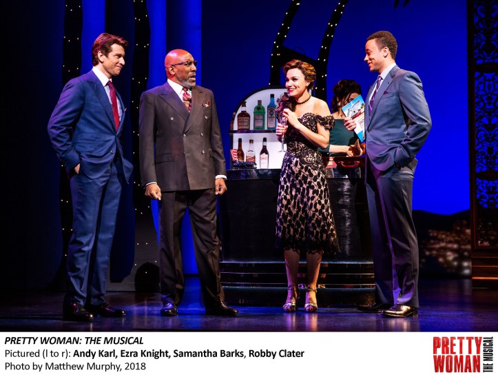 Andy Karl, Ezra Knight, Samantha Barks and Robby Clater in PRETTY WOMAN THE MUSICAL, Photo by Matthew Murphy, 2018