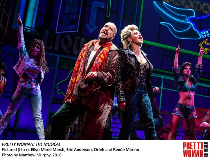 Ellyn Marie Marsh, Eric Anderson, Orfeh and Renee Marino in PRETTY WOMAN THE MUSICAL, Photo by Matthew Murphy, 2018