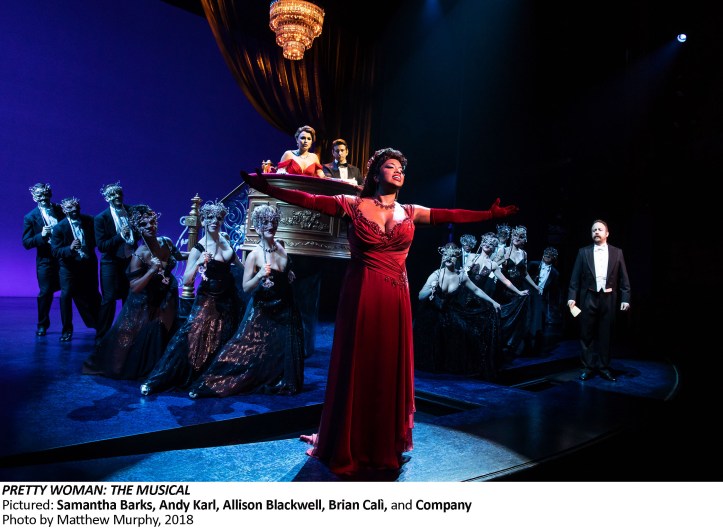 Pretty Woman The Musical, Pictured Samantha Barks, Andy Karl, Allison Blackwell, Brian Cali, Company, Photo by Matthew Murphy, 2018