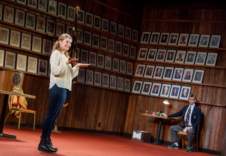 Heidi Schreck and Mike Iveson in WHAT THE CONSTITUTION MEANS TO ME at New York Theatre Workshop, Photo by Joan Marcus