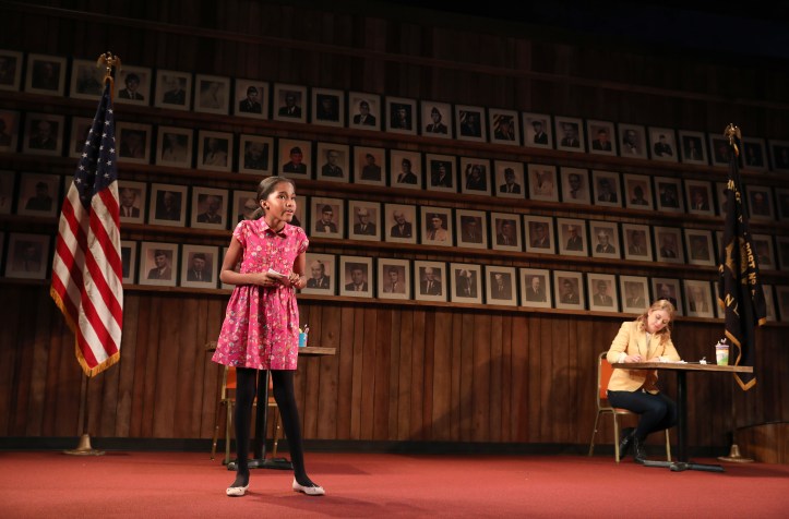 Rosdely Ciprian and Heidi Schreck in WHAT THE CONSTITUTION MEANS TO ME at New York Theatre Workshop, Photo by Joan Marcus