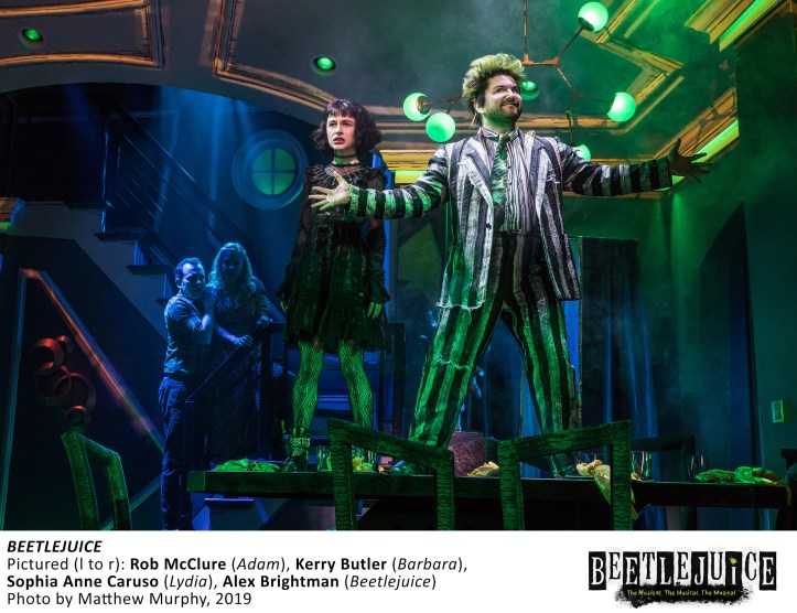[16817]_ROB McCLURE, KERRY BUTLER, SOPHIA ANNE CARUSO, ALEX BRIGHTMAN in BEETLEJUICE, Photo by Matthew Murphy, 2019