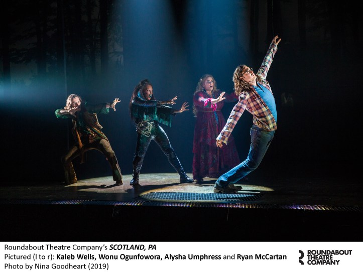 2A4A2216_Kaleb Wells, Wonu Ogunfowora, Alysha Umphress and Ryan McCartan in SCOTLAND, PA, Photo by Nina Goodheart 2019