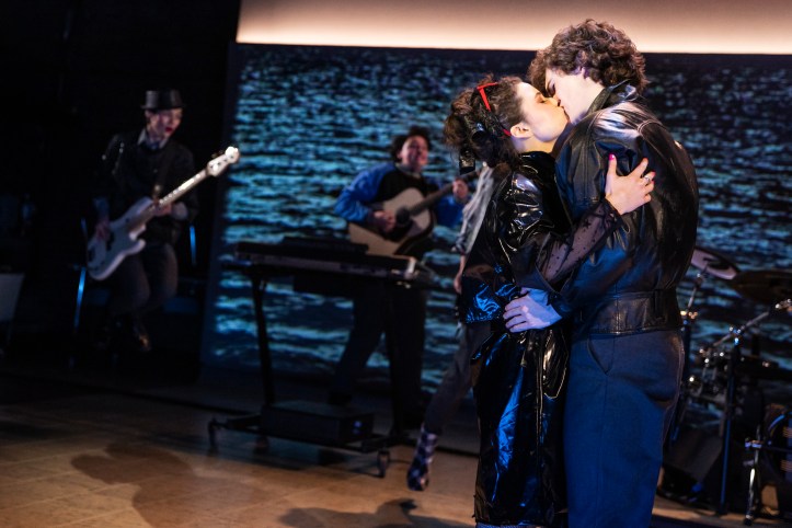 Zara Devlin and Brenock O'Connor in SING STREET at New York Theatre Workshop - photo by Matthew Murphy